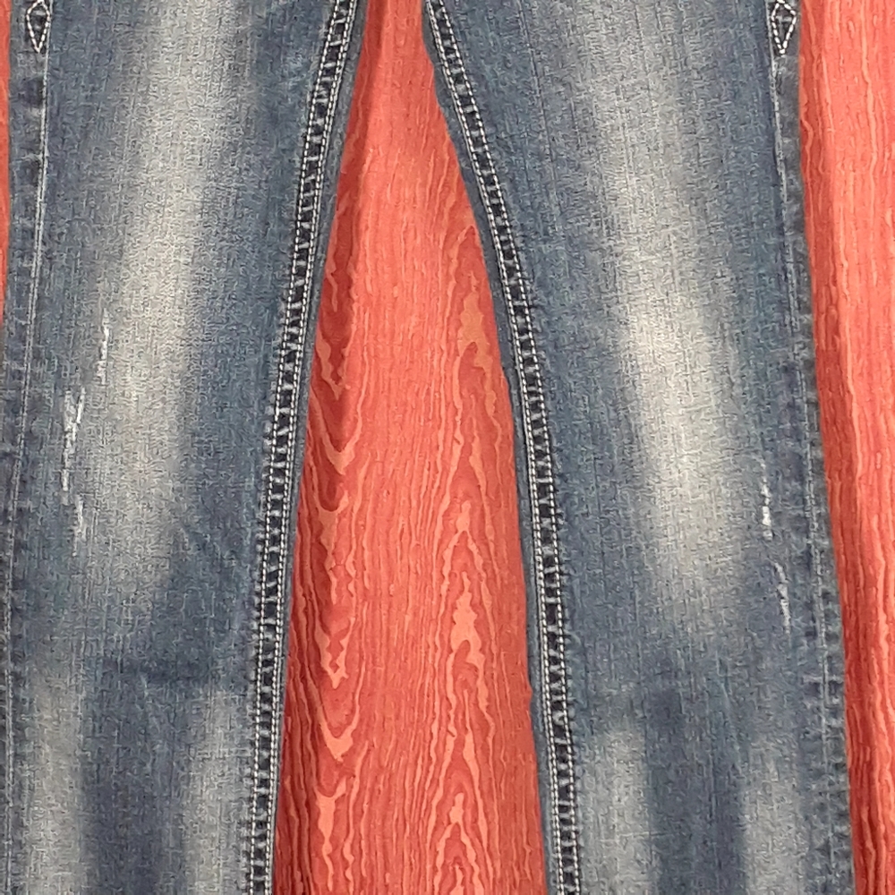 ROCK REVIVAL TORI WOMEN'S SIZE 28 DISTRESSED FADED BLUE LOGO DESIGNER - Picture 5 of 16